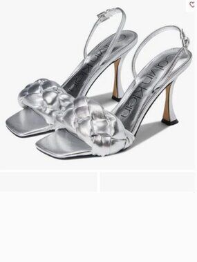 Calvin Klein Bona 2 High Heel Silver Sandals, NEW, 8